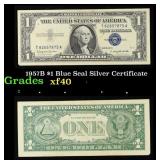 1957B $1 Blue Seal Silver Certificate Grades xf