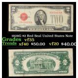 1928G $2 Red Seal United States Note Grades vf++