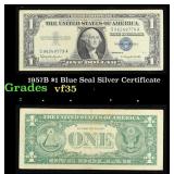 1957B $1 Blue Seal Silver Certificate Grades vf++