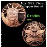 1oz .999 Fine Copper Bullion Round - Statue of Lib