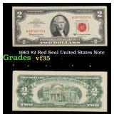 1963 $2 Red Seal United States Note Grades vf++