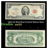 1963 $2 Red Seal United States Note Grades Choice