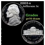 2003-s Proof Jefferson Nickel 5c Grades GEM++ Proo