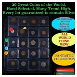 20 Great Coins of the World, hand selected, many t