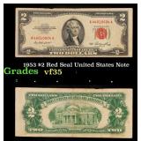 1953 $2 Red Seal United States Note Grades vf++