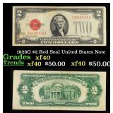 1928G $2 Red Seal United States Note Grades xf