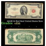 1953B $2 Red Seal United States Note Grades vf++