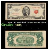 1953C $2 Red Seal United States Note Grades vf++
