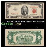 1953B $2 Red Seal United States Note Grades xf