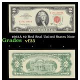 1963A $2 Red Seal United States Note Grades vf++