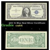 1957 $1 Blue Seal Silver Certificate Grades Choice