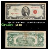 1963 $2 Red Seal United States Note Grades xf