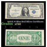 1935A $1 Blue Seal Silver Certificate Grades xf