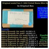 Original sealed box of 5x 1984 United States Mint