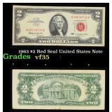1963 $2 Red Seal United States Note Grades vf++
