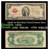 1928F $2 Red Seal United States Note Grades vf+