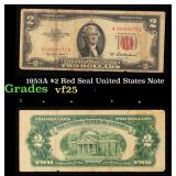 1953A $2 Red Seal United States Note Grades vf+