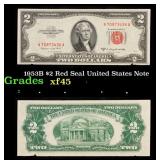 1953B $2 Red Seal United States Note Grades xf+