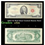 1963 $2 Red Seal United States Note Grades vf++