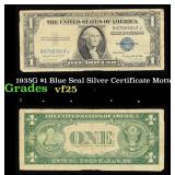 1935G $1 Blue Seal Silver Certificate Grades vf+ M