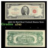 1963 $2 Red Seal United States Note Grades xf