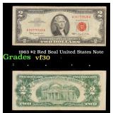 1963 $2 Red Seal United States Note Grades vf++