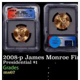 2008-p James Monroe Presidential Dollar First Day