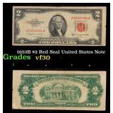 1953B $2 Red Seal United States Note Grades vf++