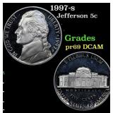 1997-s Proof Jefferson Nickel 5c Grades GEM++ Proo