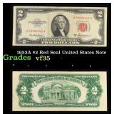 1953A $2 Red Seal United States Note Grades vf++