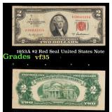 1953A $2 Red Seal United States Note Grades vf++