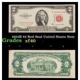 1953B $2 Red Seal United States Note Grades xf