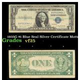 1935G $1 Blue Seal Silver Certificate Grades vf+ M