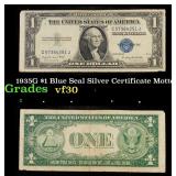 1935G $1 Blue Seal Silver Certificate Grades vf++