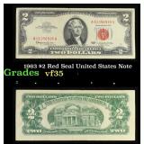 1963 $2 Red Seal United States Note Grades vf++
