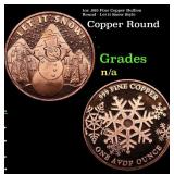 1oz .999 Fine Copper Bullion Round - Let it Snow S
