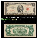 1953A $2 Red Seal United States Note Grades vf++