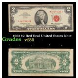 1963 $2 Red Seal United States Note Grades vf++