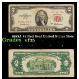 1953A $2 Red Seal United States Note Grades vf++