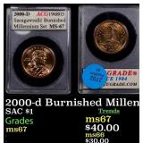 2000-d Sacagawea Dollar $1 Burnished Millennium Se