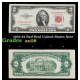 1953 $2 Red Seal United States Note Grades Choice