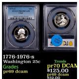 PCGS 1776-1976-s Proof Washington Quarter 25c pr69