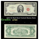 1963 $2 Red Seal United States Note Grades xf