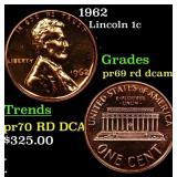 1962 Proof Lincoln Cent 1c pr69 rd dcam SEGS