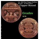 1oz .999 Fine Copper Bullion Round -  $2 Note Styl