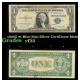 1935G $1 Blue Seal Silver Certificate Grades vf++