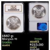 NGC 1887-p Morgan Dollar 1 Graded ms64 By NGC