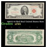 1963A $2 Red Seal United States Note Grades xf+