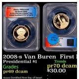 2008-s Van Buren Proof Presidential Dollar  First
