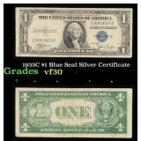 1935C $1 Blue Seal Silver Certificate Grades vf++